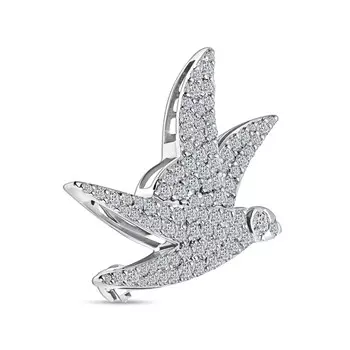 Брошь с 88 бриллиантами белое золото 585