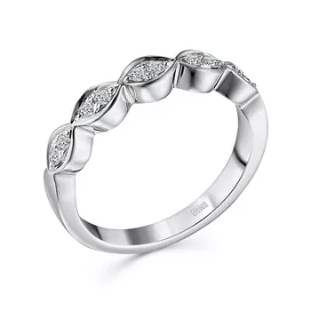 Кольцо с 10 бриллиантами белое золото 585