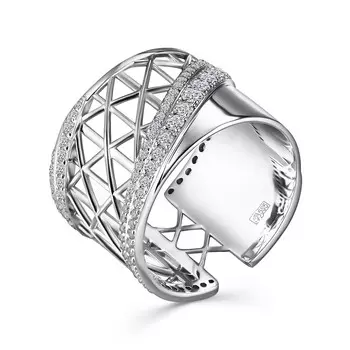 Кольцо с 115 бриллиантами белое золото 585