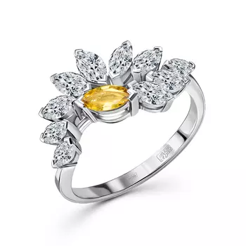 Кольцо с 11 бриллиантами белое золото 585