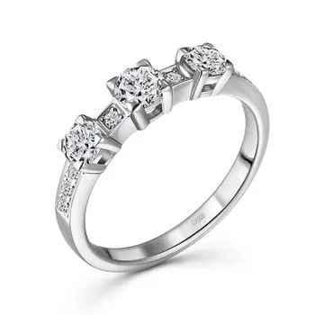 Кольцо с 11 бриллиантами белое золото 585