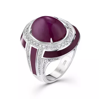 Кольцо с 125 бриллиантами белое золото 585