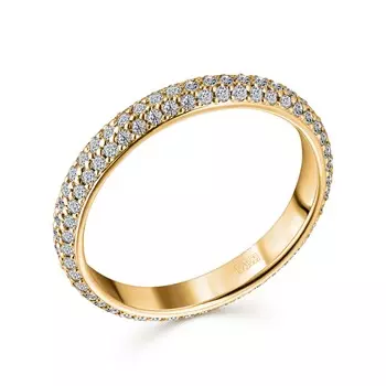 Кольцо с 126 бриллиантами желтое золото 585