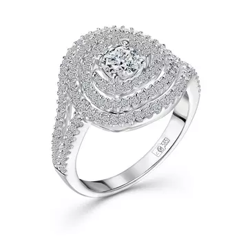 Кольцо с 127 бриллиантами белое золото 585