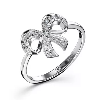 Кольцо с 13 бриллиантами белое золото 585