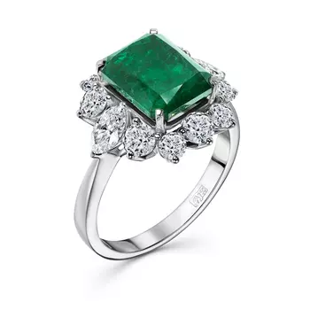 Кольцо с 13 бриллиантами белое золото 750