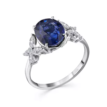 Кольцо с 13 бриллиантами белое золото 750