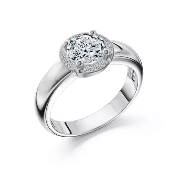 Кольцо с 13 бриллиантами белое золото 750