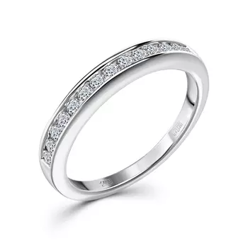 Кольцо с 14 бриллиантами белое золото 750