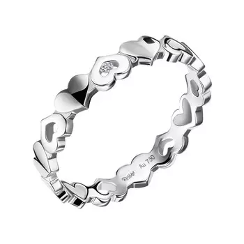 Кольцо с 1 бриллиантом белое золото 585