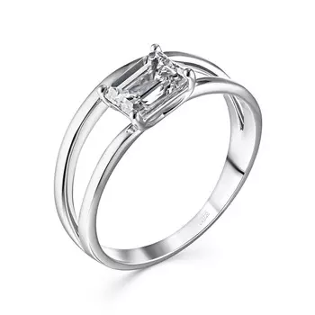 Кольцо с 1 бриллиантом белое золото 750