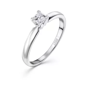 Кольцо с 1 бриллиантом платина золото 585