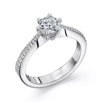 Кольцо с 23 бриллиантами белое золото 750