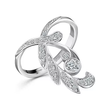 Кольцо с 24 бриллиантами белое золото 585