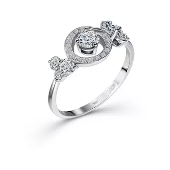 Кольцо с 24 бриллиантами белое золото 585