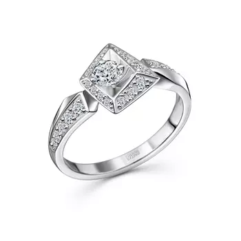 Кольцо с 25 бриллиантами белое золото 585