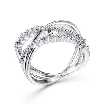 Кольцо с 25 бриллиантами белое золото 585