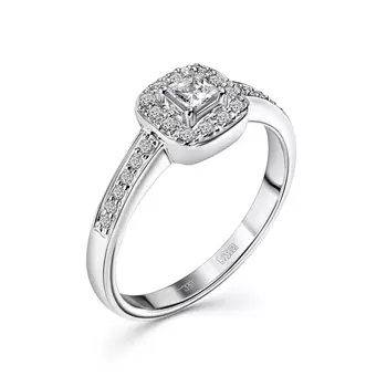 Кольцо с 25 бриллиантами белое золото 585