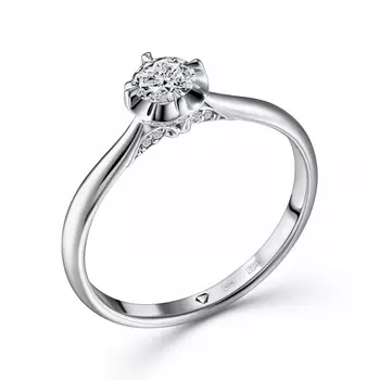 Кольцо с 25 бриллиантами белое золото 750