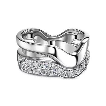 Кольцо с 26 бриллиантами белое золото 585