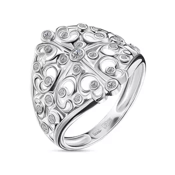 Кольцо с 27 бриллиантами белое золото 585