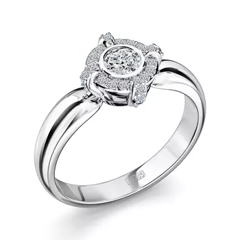 Кольцо с 29 бриллиантами белое золото 585