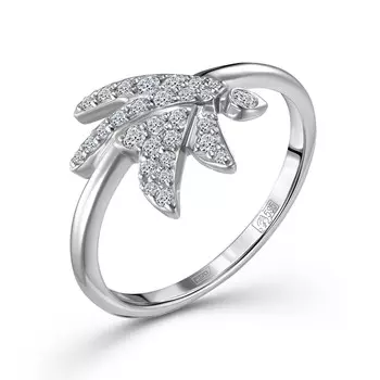 Кольцо с 29 бриллиантами белое золото 585