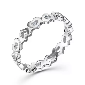 Кольцо с 2 бриллиантами белое золото 585