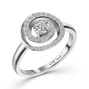 Кольцо с 33 бриллиантами белое золото 585