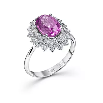 Кольцо с 33 бриллиантами белое золото 750