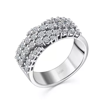 Кольцо с 35 бриллиантами белое золото 585