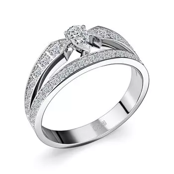 Кольцо с 36 бриллиантами белое золото 585