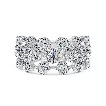 Кольцо с 36 бриллиантами белое золото 585