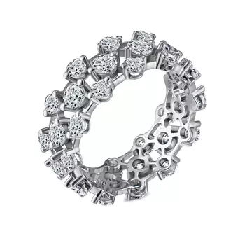 Кольцо с 36 бриллиантами белое золото 585