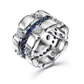 Кольцо с 38 бриллиантами белое золото 585