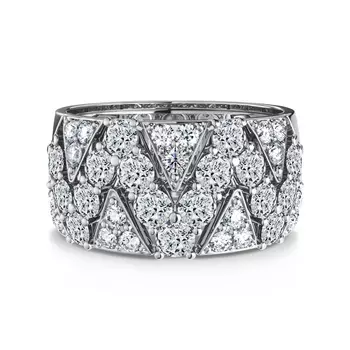 Кольцо с 38 бриллиантами белое золото 585