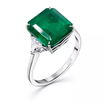 Кольцо с 3 бриллиантами белое золото 750