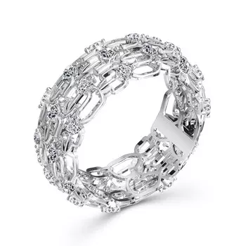 Кольцо с 43 бриллиантами белое золото 585