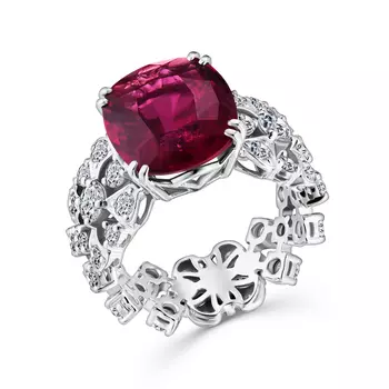 Кольцо с 44 бриллиантами белое золото 585