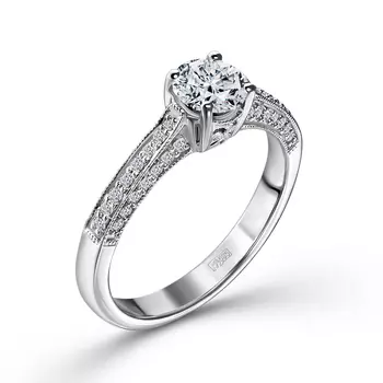 Кольцо с 45 бриллиантами белое золото 585