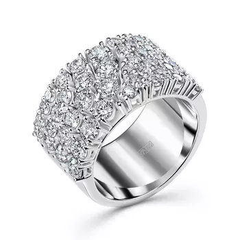 Кольцо с 48 бриллиантами белое золото 585