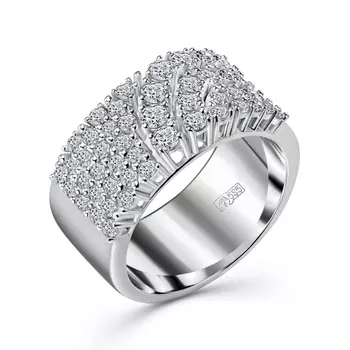 Кольцо с 48 бриллиантами белое золото 585