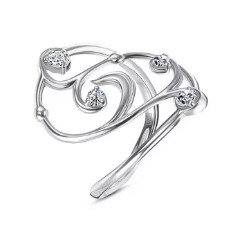 Кольцо с 4 бриллиантами белое золото 585