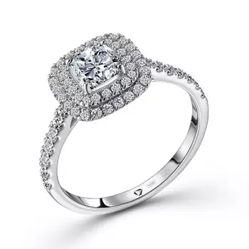 Кольцо с 59 бриллиантами белое золото 750