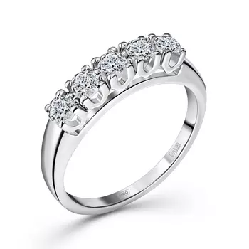 Кольцо с 5 бриллиантами белое золото 585