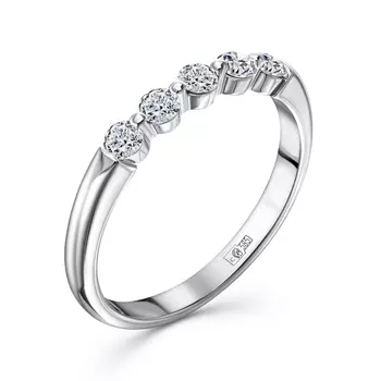 Кольцо с 5 бриллиантами белое золото 585