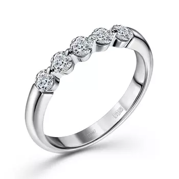 Кольцо с 5 бриллиантами белое золото 585