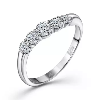 Кольцо с 5 бриллиантами белое золото 585