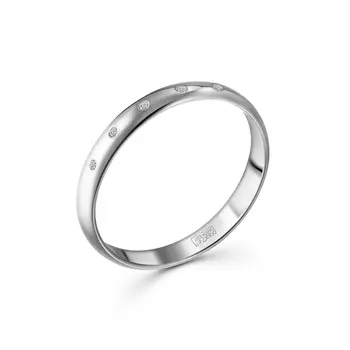 Кольцо с 5 бриллиантами белое золото 585