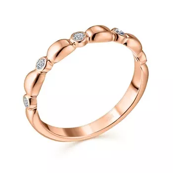 Кольцо с 5 бриллиантами красное золото 585